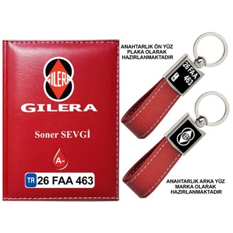 Plakanıza Özel Gleria Logolu Ruhsat Kabı ve Anahtarlık 4 Renk Seçeneği Mevcuttur.