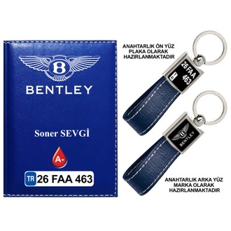 Plakanıza Özel Bentley Logolu Ruhsat Kabı ve Anahtarlık 4 Renk Seçeneği Mevcuttur.
