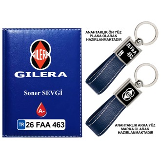 Plakanıza Özel Gleria Logolu Ruhsat Kabı ve Anahtarlık 4 Renk Seçeneği Mevcuttur.