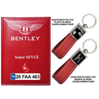 Plakanıza Özel Bentley Logolu Ruhsat Kabı ve Anahtarlık 4 Renk Seçeneği Mevcuttur.
