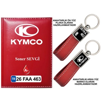 Plakanıza Özel Kymco Logolu Ruhsat Kabı ve Anahtarlık 4 Renk Seçeneği Mevcuttur.