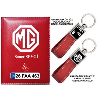Plakanıza Özel MG Logolu Ruhsat Kabı ve Anahtarlık 4 Renk Seçeneği Mevcuttur.