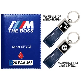 Plakanıza Özel BMW THE BOSS Logolu Ruhsat Kabı ve Anahtarlık 4 Renk Seçeneği Mevcuttur.
