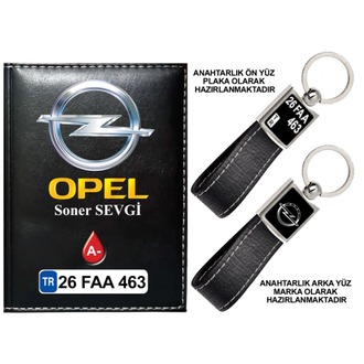 Plakanıza Özel Opel Logolu Ruhsat Kabı ve Anahtarlık 4 Renk Seçeneği Mevcuttur.