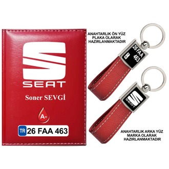 Plakanıza Özel Seat Logolu  Ruhsat Kabı ve Anahtarlık 4 Renk Seçeneği Mevcuttur.