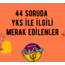 YKS Sık sorulan sorular kitapçığı