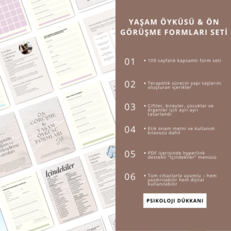 Yaşam Öyküsü & Ön Değerlendirme Formları Seti