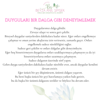 Duyguları bir dalga gibi deneyimlemek- çalışma kağıdı