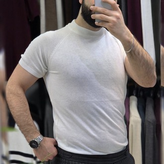 Yarın balıkçı bisiklet yaka pamuk - slim fit triko tişort | T50114
