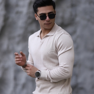 POLO YAKA YARIM PATLI DÜZ ÖRGÜ P011