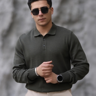 POLO YAKA DÜĞMELİ DÜZ ÖRGÜ TRİKO P010