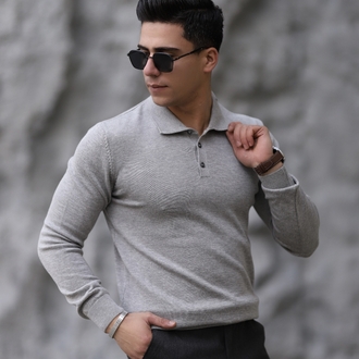 POLO YAKA DÜĞMELİ DÜZ ÖRGÜ TRİKO P010