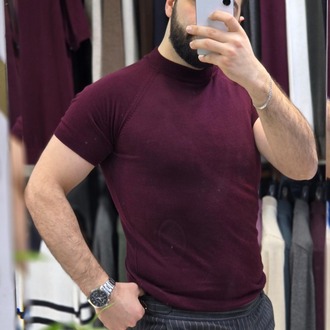 Yarın balıkçı bisiklet yaka pamuk - slim fit triko tişort | T50114