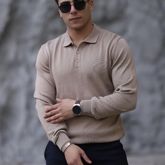 POLO YAKA DÜĞMELİ DÜZ ÖRGÜ TRİKO P010