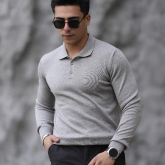 POLO YAKA DÜĞMELİ DÜZ ÖRGÜ TRİKO P010