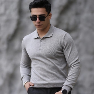 POLO YAKA DÜĞMELİ DÜZ ÖRGÜ TRİKO P010