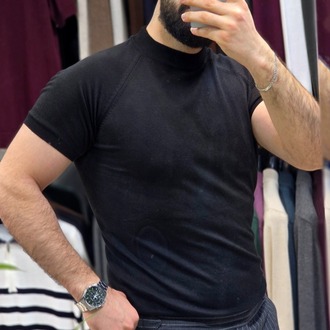 Yarın balıkçı bisiklet yaka pamuk - slim fit triko tişort | T50114