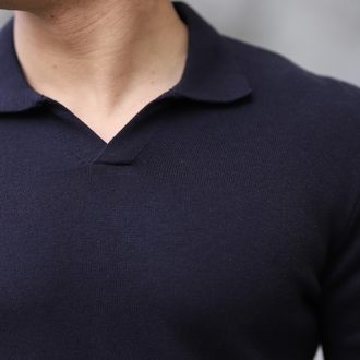 POLO YAKA YARIM PATLI DÜZ ÖRGÜ P011
