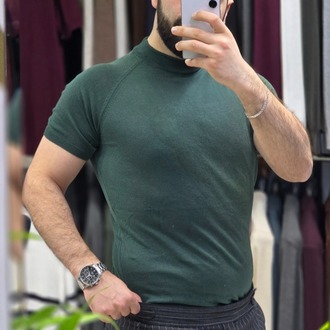 Yarın balıkçı bisiklet yaka pamuk - slim fit triko tişort | T50114