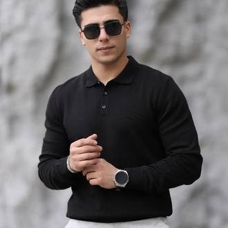 POLO YAKA DÜĞMELİ DÜZ ÖRGÜ TRİKO P010