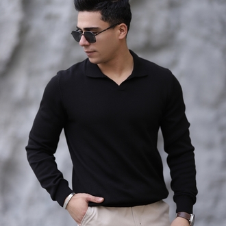 POLO YAKA YARIM PATLI DÜZ ÖRGÜ P011