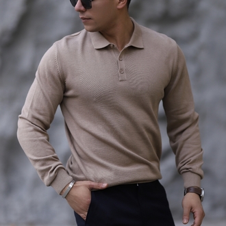 POLO YAKA DÜĞMELİ DÜZ ÖRGÜ TRİKO P010