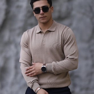 POLO YAKA DÜĞMELİ DÜZ ÖRGÜ TRİKO P010