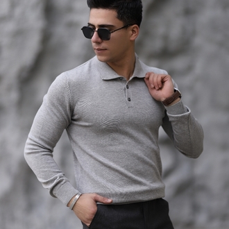 POLO YAKA DÜĞMELİ DÜZ ÖRGÜ TRİKO P010