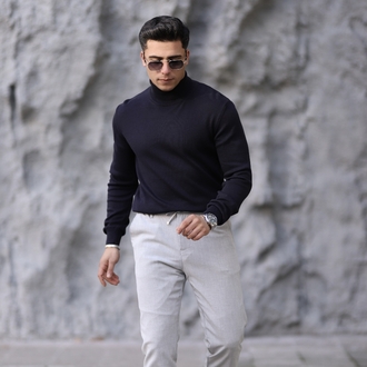 TAM BOĞAZLI DÜZ ÖRGÜ TRİKO P009