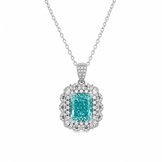 Aqua Marin Tasli Gümüş Kolye