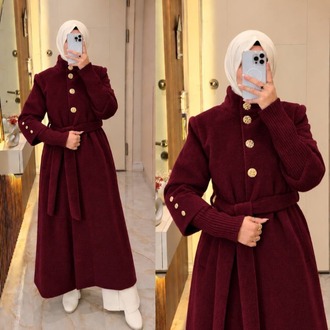 Kolları Düğmeli Fox Kuşaklı Kaban 