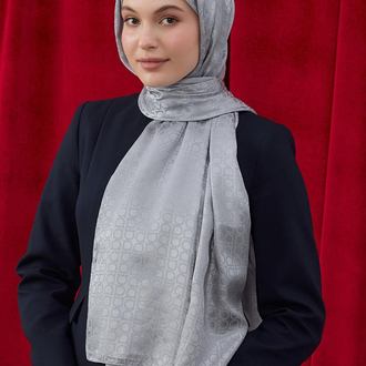 Gümüş Gri Jakar Şal