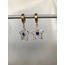 Zirkon Taşlı Yıldız Çelik Gold Küpe
