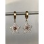 Zirkon Taşlı Yıldız Çelik Gold Küpe 