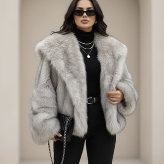 Premium kalite Lolita çift renk kürk