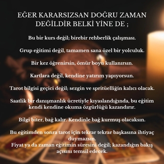 TEMEL VE İLERİ SEVİYE TAROT EĞİTİMİ 