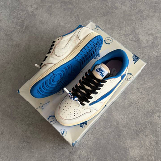 Air Jordan1 Low x Travis Scott x Fragment 'Sail Military Blue'