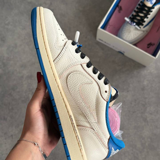 Air Jordan1 Low x Travis Scott x Fragment 'Sail Military Blue'