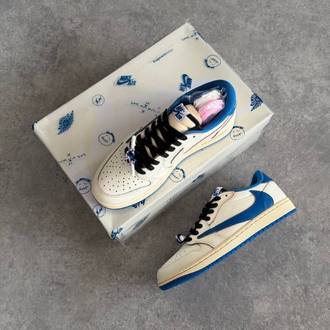 Air Jordan1 Low x Travis Scott x Fragment 'Sail Military Blue'  