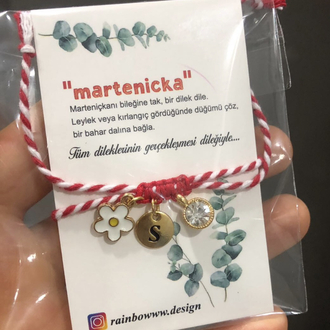 Papatya harf taş Marteniçka bileklik