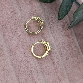 14K Renkte Xuping Elmas Montürlü Minimal Halka Küpe 