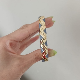 14K Renkte Gri &Gold Seramik Kaplama Lastikli Bileklik