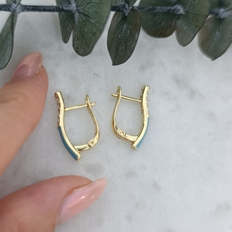 14K Renkte Xuping Mavi Mineli Küpe