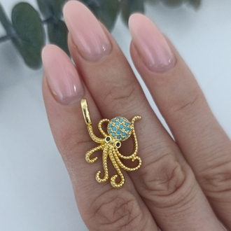14K Renkte Xuping Ahtapot Kolye Ucu