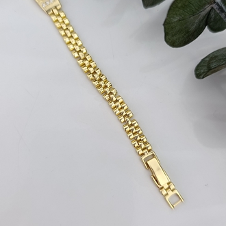 14K Renkte Fuşya Taşlı Vintage Bileklik