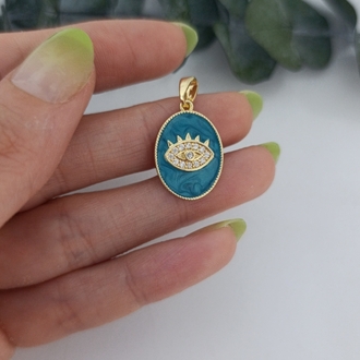 14K Renkte Xuping Blue Eyes Kolye Ucu