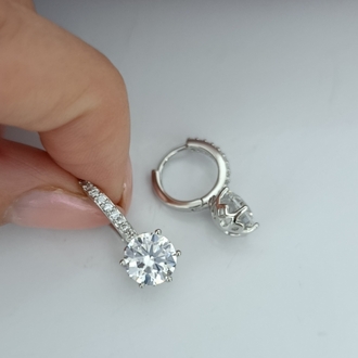 Beyaz Altın İşçiliğinde Xuping Crystal Küpe