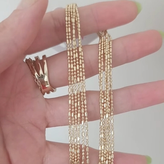 14K Renkte Xuping İnce Şerit Zincir Kolye