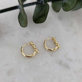 14K Renkte Xuping Üç Taşlı Halka Küpe