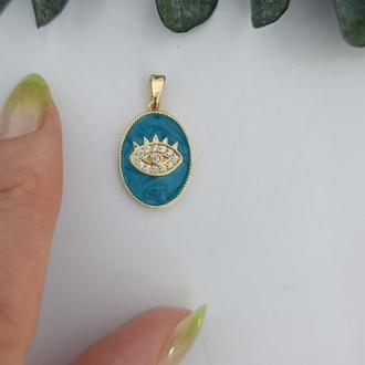 14K Renkte Xuping Blue Eyes Kolye Ucu
